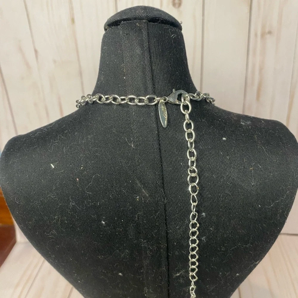 New York & Company Purple with Silver Accents Multi-Strand Necklace like new - Picture 2 of 2